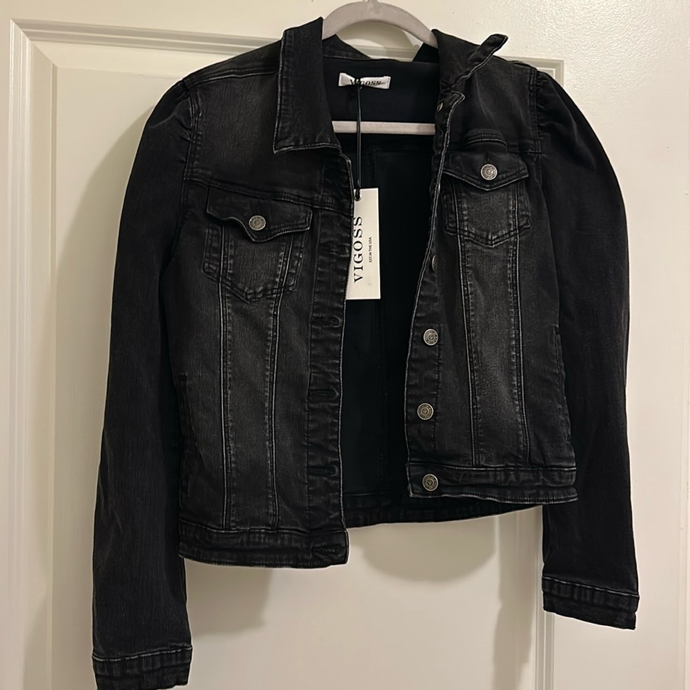 VIGOSS black faded Jean jacket brand new with tags never worn